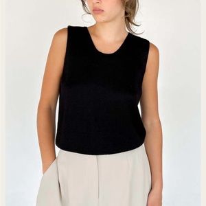St. John Vintage Black Knit Tank Sz S